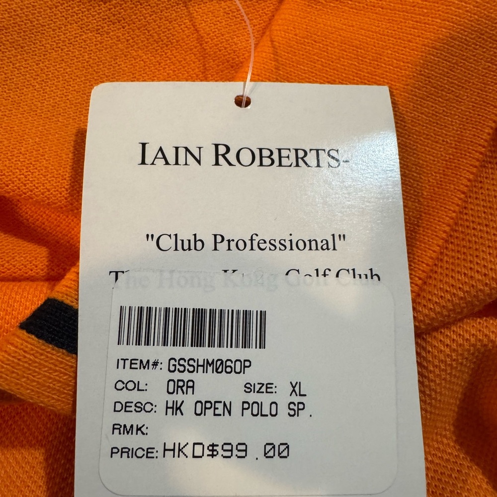 Iain Roberts Cotton Pique Polo Shirt. Orange‎ Black Embroidery. Men’s XL. Rare! - Picture 5 of 8
